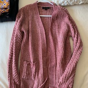 Pink chenille cardigan
